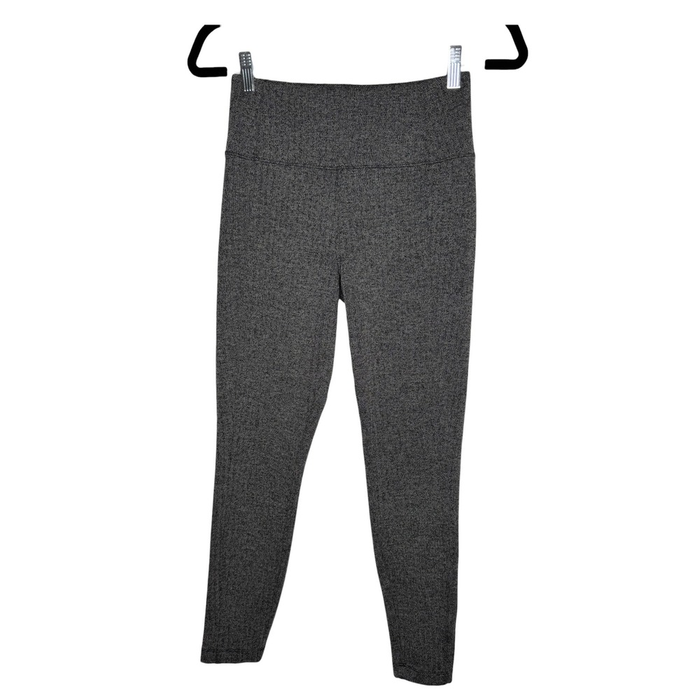 Athleta Delancey Herringbone Tight Leggings Black White XS 487663-05